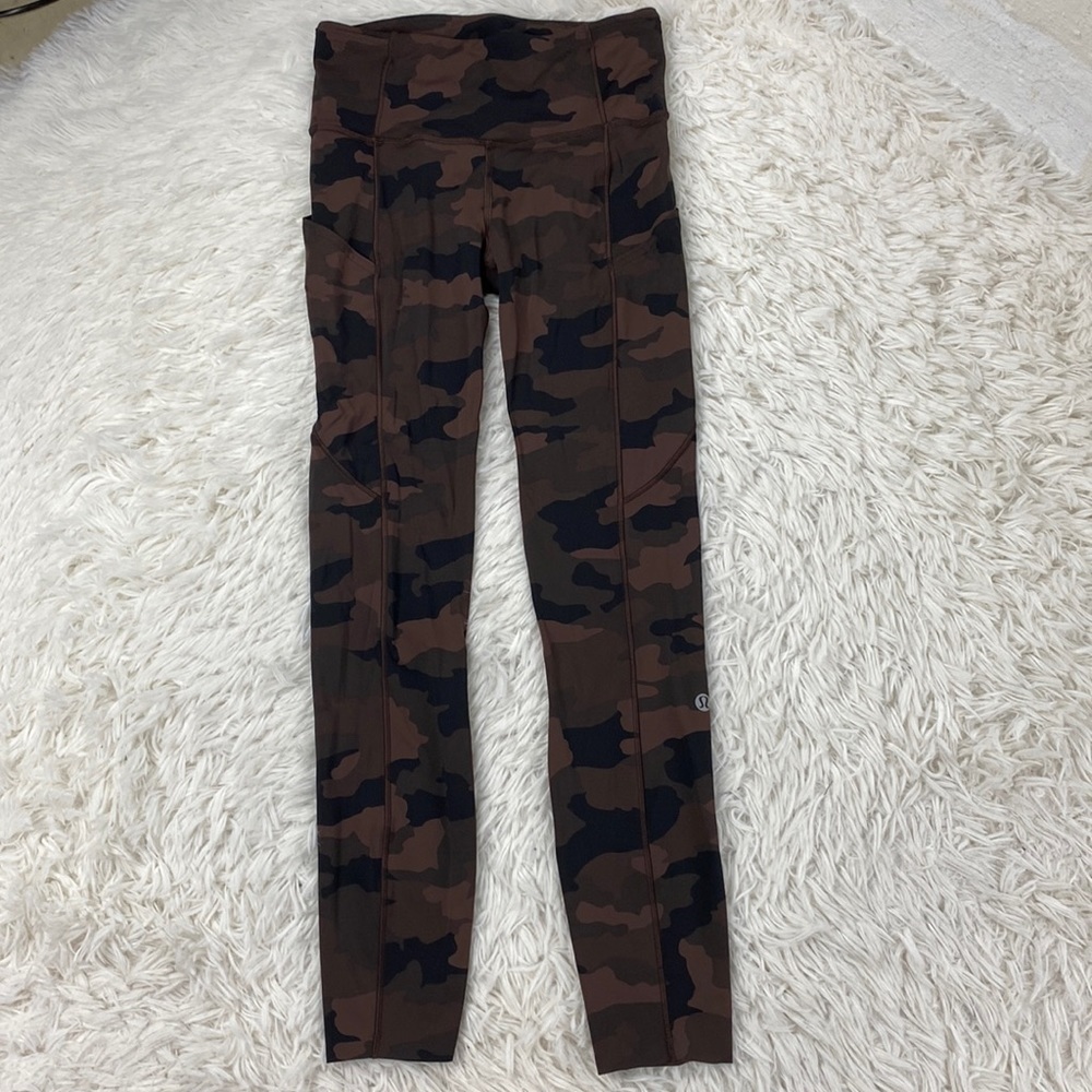 Lululemon Fast and Free Tight 25" *Non-Reflective Nulux Heritage 365 Camo Brown